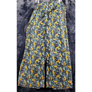 Evryday Jane Pants Womens Size Large Multi Animal Print Straight leg‎ Drawstring